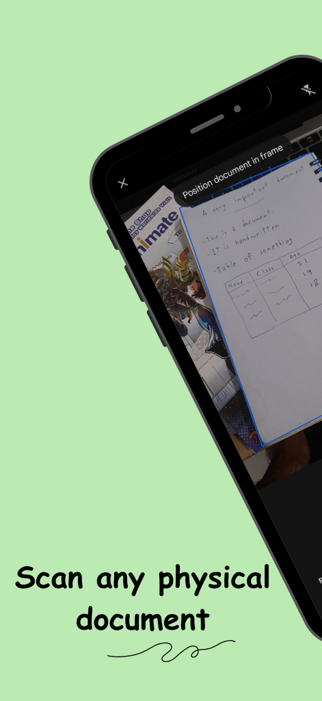 PaperScanner document scanning view